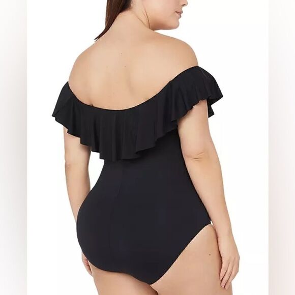 La Blanca Plus Size Island Goddess OfftheShoulder One-Piece Swimsuit
Women's 18W - Picture 8 of 15